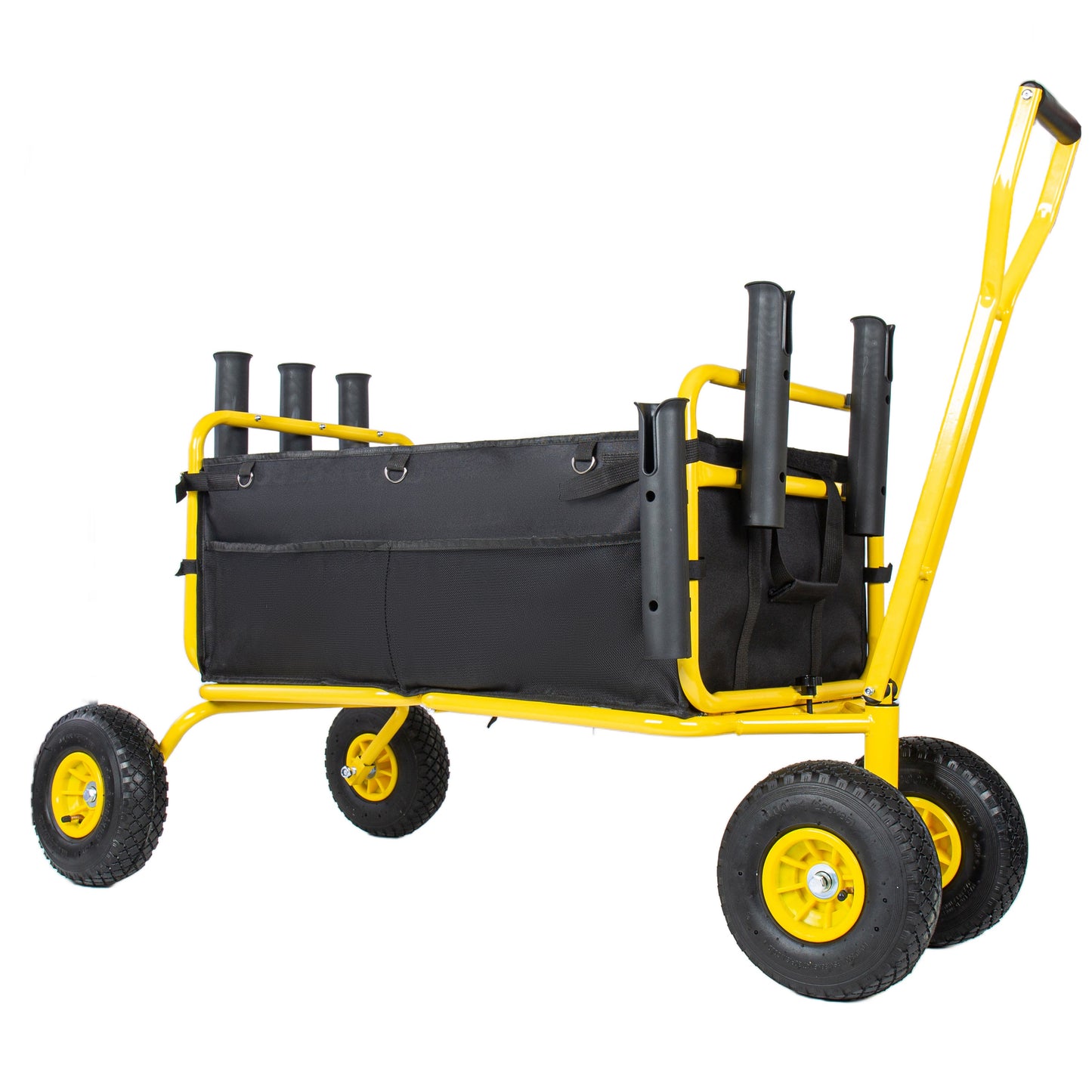 Fishing Cart Beach Cart Collapsible Wagon with 9.85'' All-Terrain Wheels