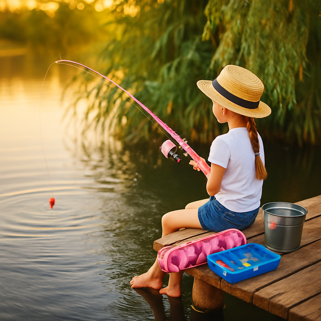 Kids Fishing Pole Set - Telescopic Rod & Spincast Reel Kit
