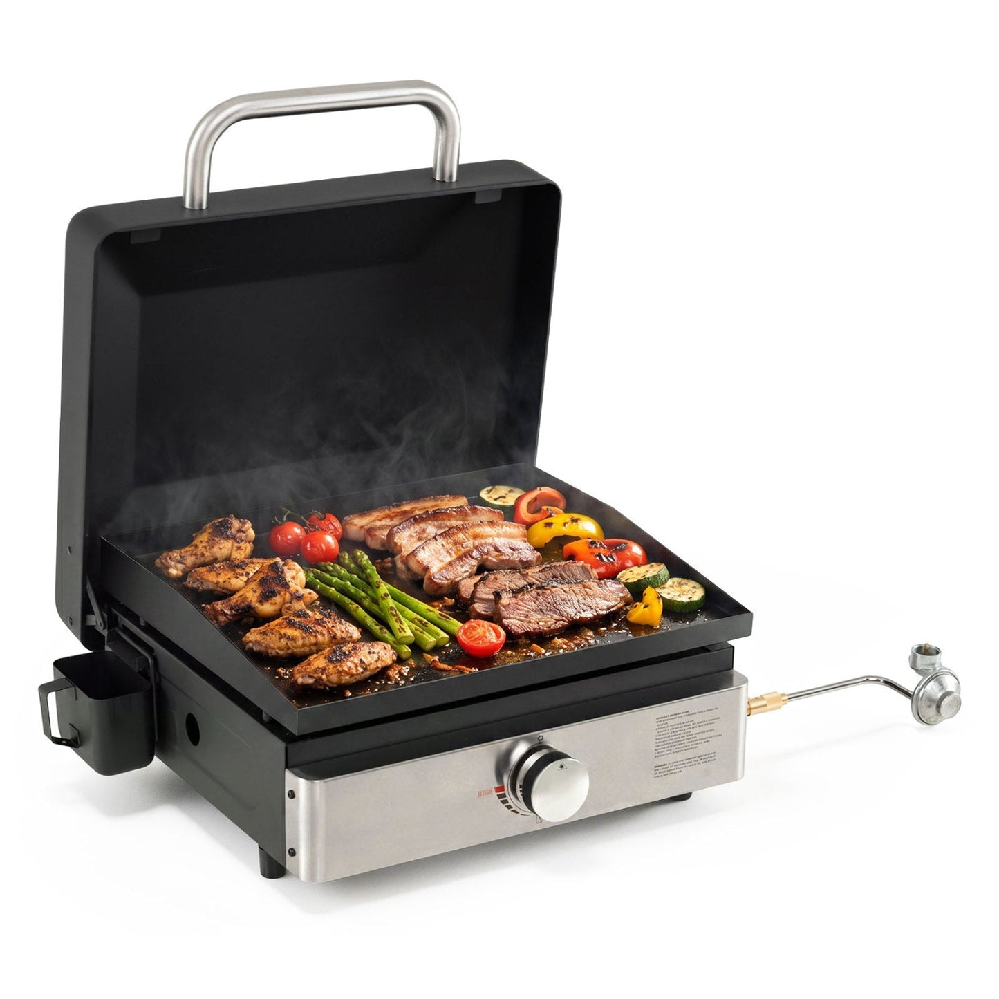 Portable Gas Griddle 1-Burner with Ceramic Non-Stick Plate