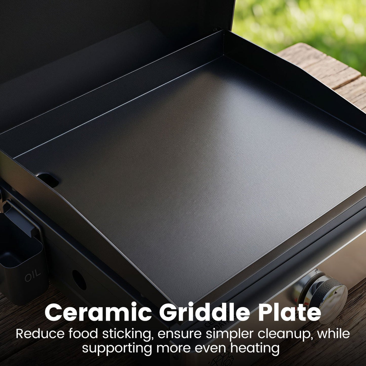 Portable Gas Griddle 1-Burner with Ceramic Non-Stick Plate