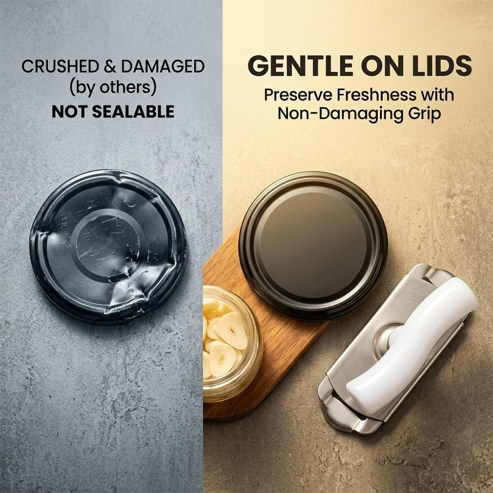 Stainless Steel Jar Opener: Adjustable Manual Jar Lid Opener for Seniors - Manual Gripper for Weak Hands, Easy Kitchen Tool for Medium & Large Jars (Green)