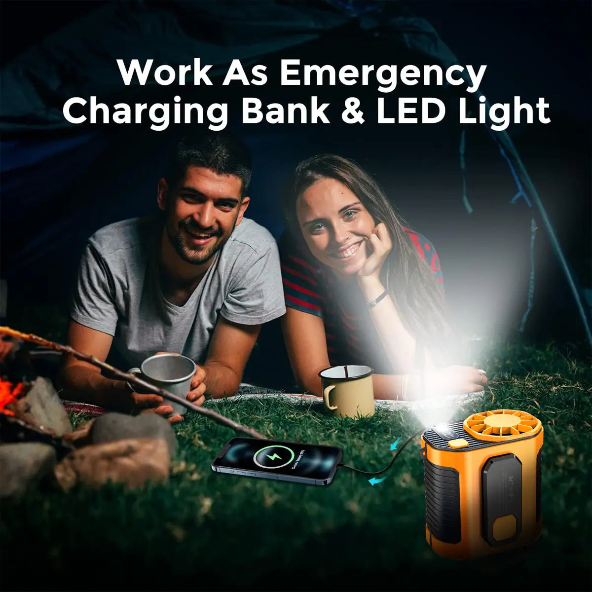 PADOX Waist Cooling Mini Portable Fan - 5000Mah Battery Power Bank, 10 Speeds 5300RPM Airflow, LED Light, Wearable Belt Design, Outdoor Gadgets, Guys Gifts for Jobsite #Summerwins #Dealsforyoudays