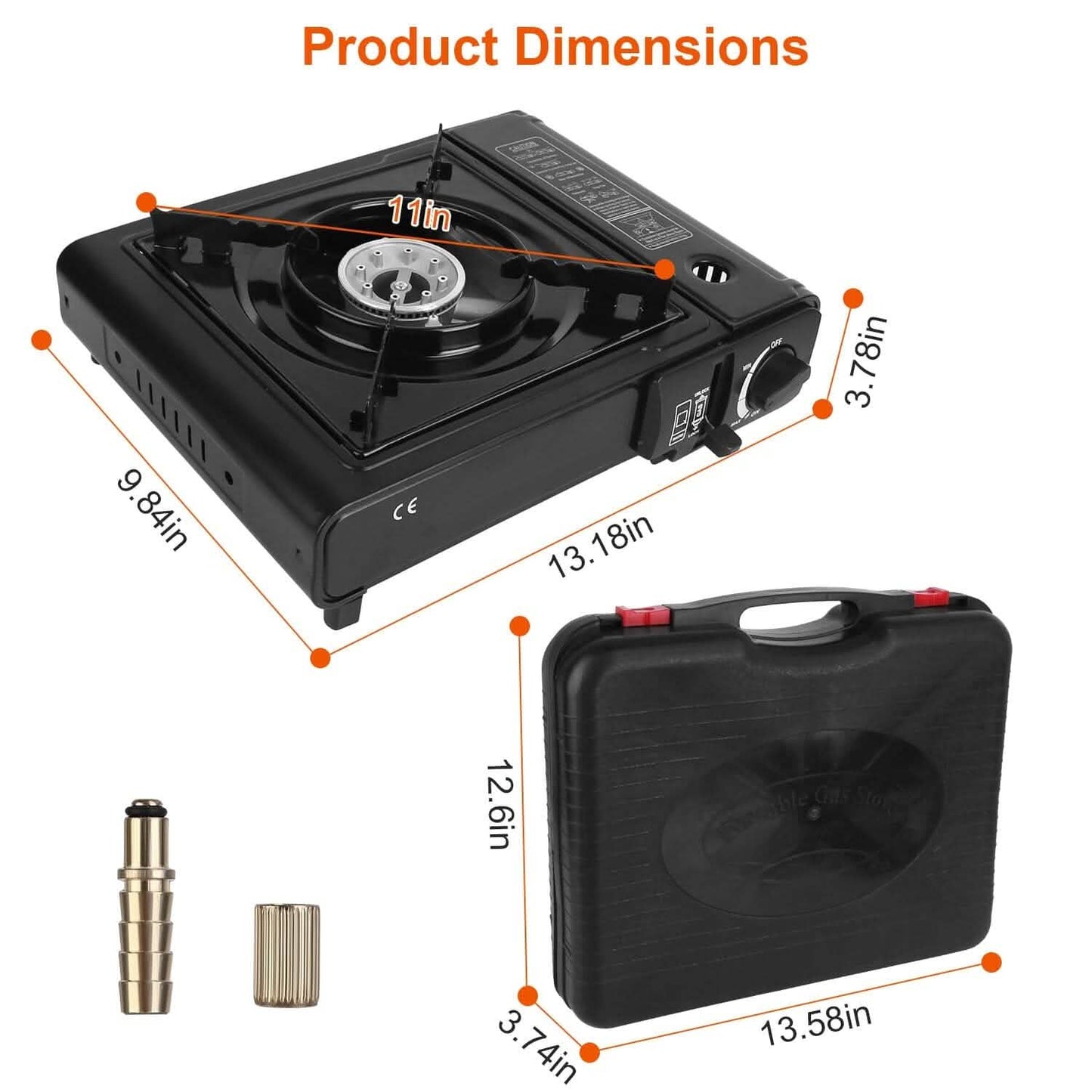 3300W Portable Camping Stove Butane Canister Dual Fuel Burner