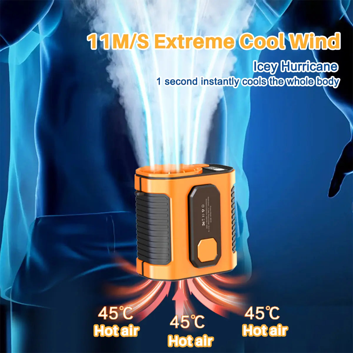 PADOX Waist Cooling Mini Portable Fan - 5000Mah Battery Power Bank, 10 Speeds 5300RPM Airflow, LED Light, Wearable Belt Design, Outdoor Gadgets, Guys Gifts for Jobsite #Summerwins #Dealsforyoudays