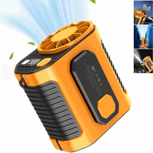 PADOX Waist Cooling Mini Portable Fan - 5000Mah Battery Power Bank, 10 Speeds 5300RPM Airflow, LED Light, Wearable Belt Design, Outdoor Gadgets, Guys Gifts for Jobsite #Summerwins #Dealsforyoudays