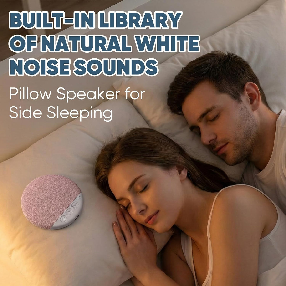 Sleep Pillow Speaker, 2026 New Bluetooth Pillow Speaker,Portable Bluetooth under Pillow Speaker with White Noise，For Deep Sleeping, for Side Sleepers and Deep Sleep (No Charger (Blue)