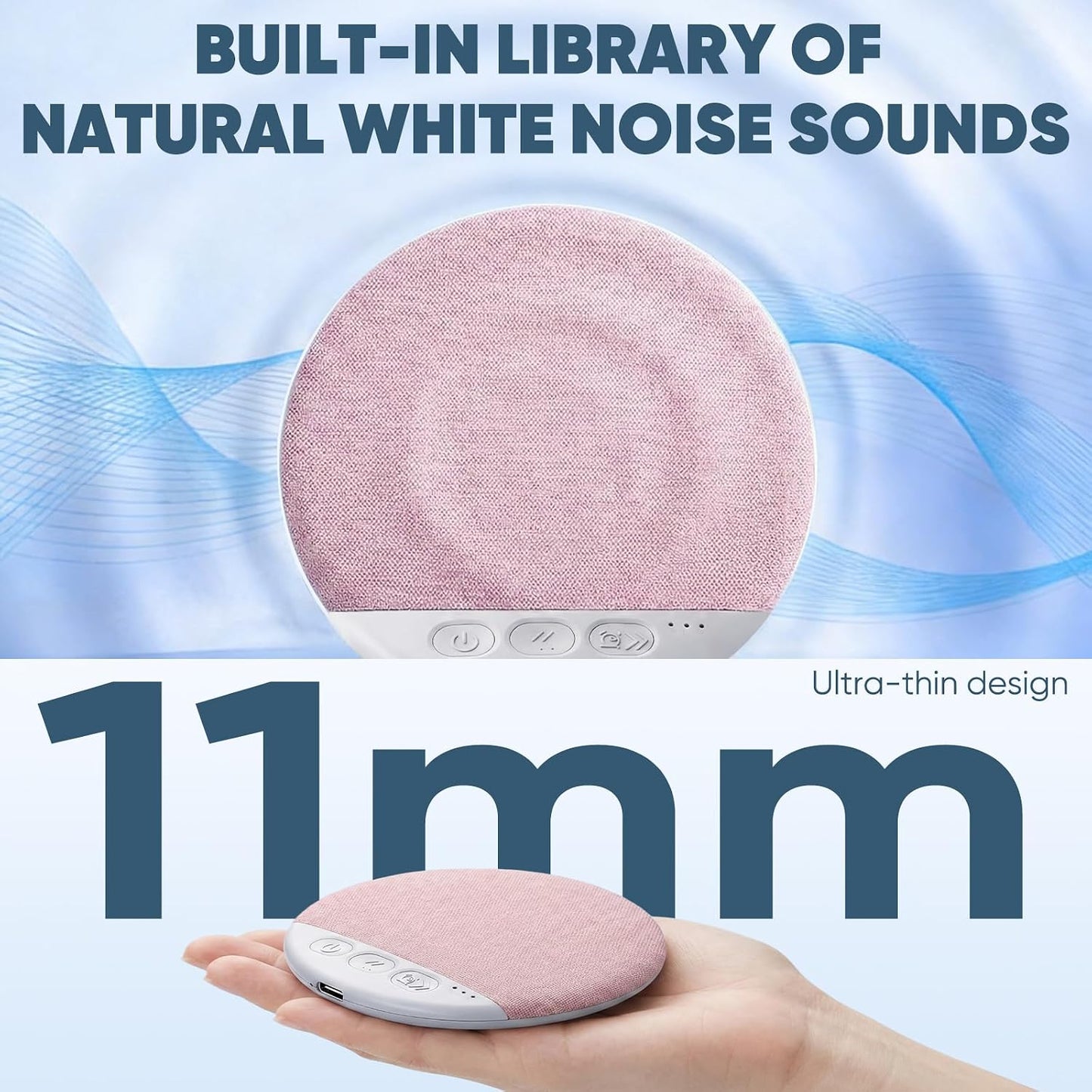 Sleep Pillow Speaker, 2026 New Bluetooth Pillow Speaker,Portable Bluetooth under Pillow Speaker with White Noise，For Deep Sleeping, for Side Sleepers and Deep Sleep (No Charger (Blue)