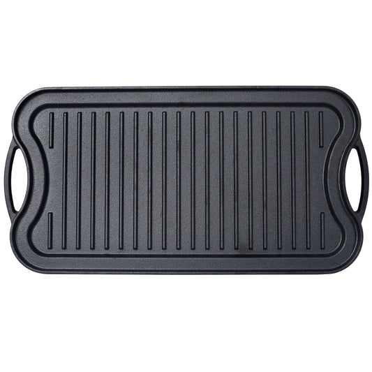 Pre-Seasoned Cast Iron Reversible Rectangular Grill/Griddle