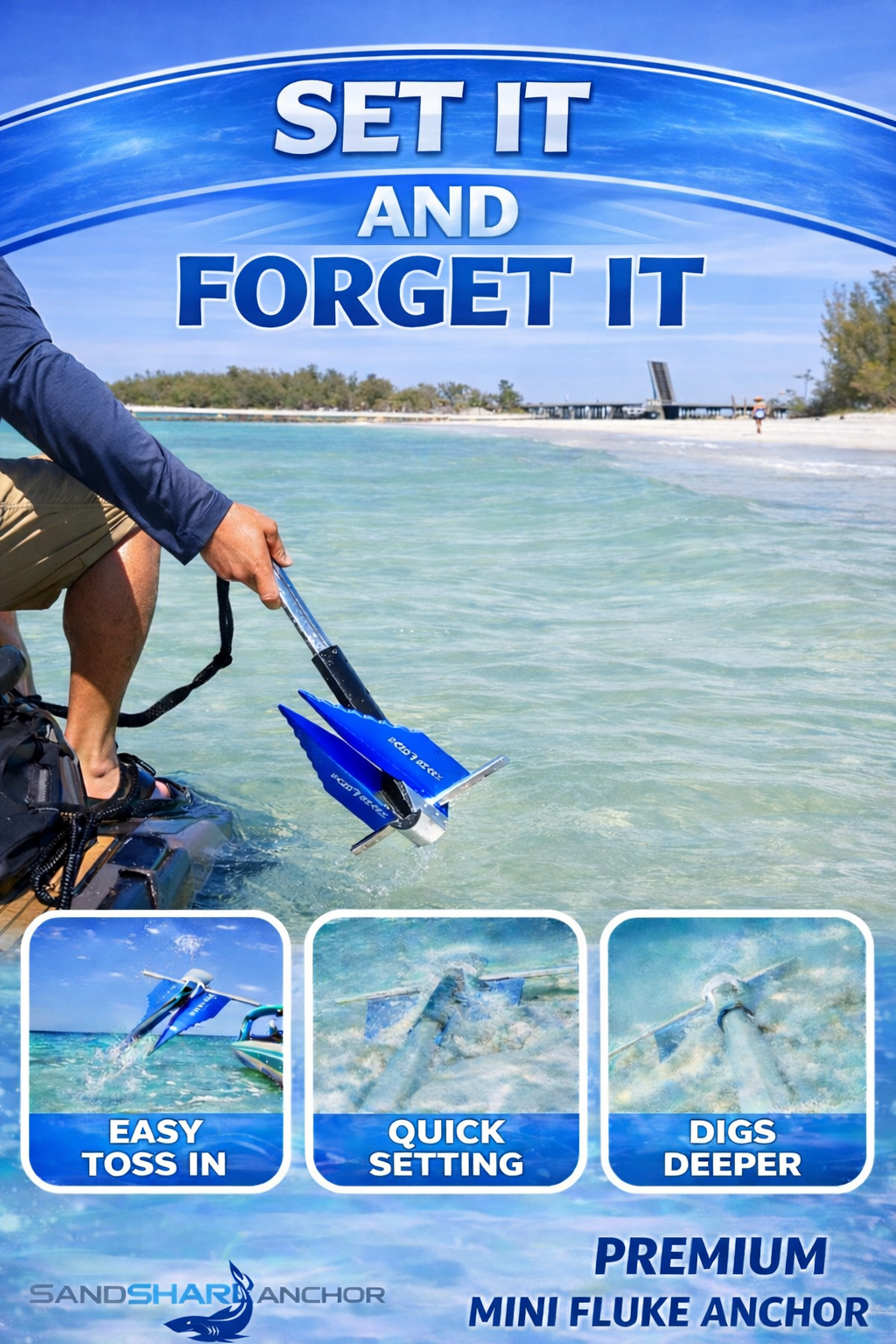 Mini Fluke Anchor (Anchor, Line, Case)