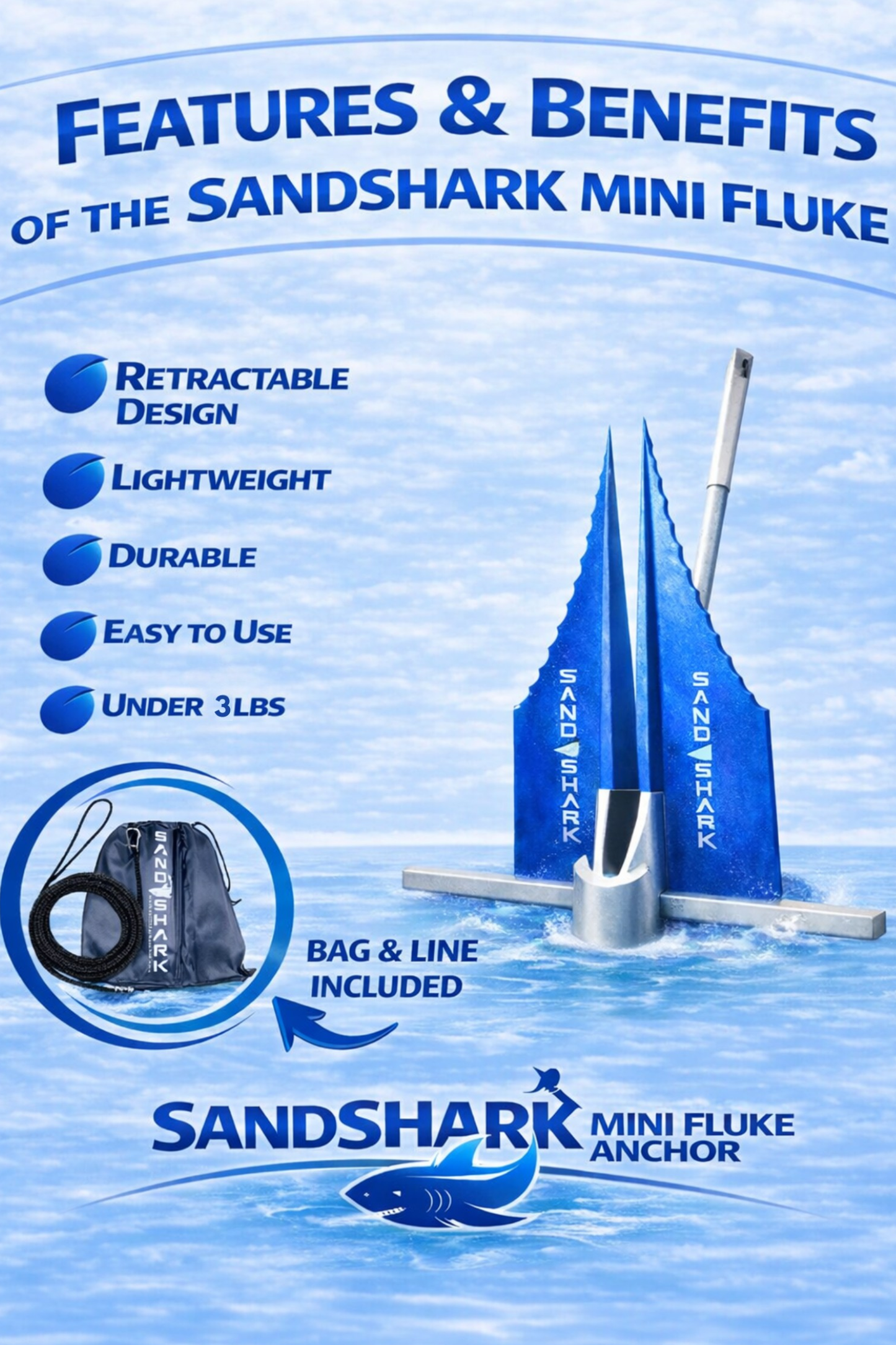 Mini Fluke Anchor (Anchor, Line, Case)