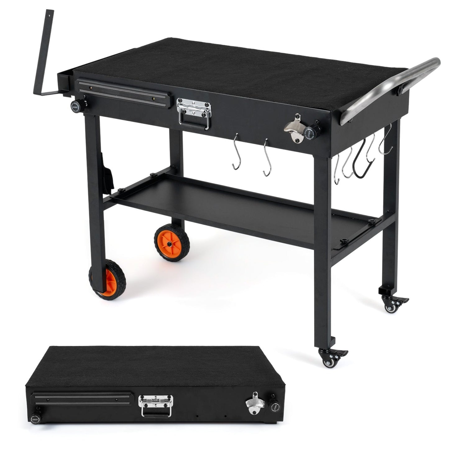Folding Grill Cart for 17" and 22" Griddles with Heat Mat
