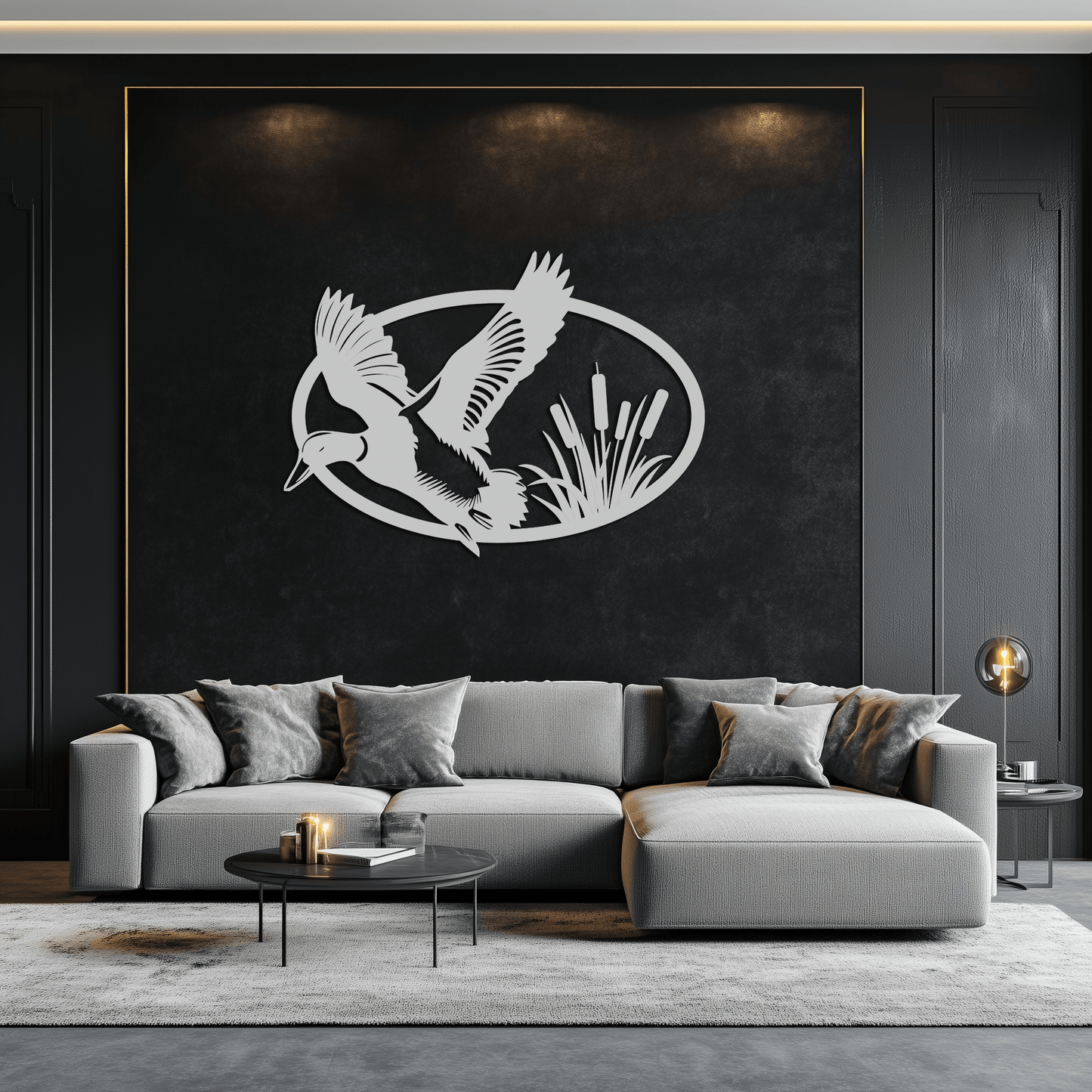 Steel Flying Duck Wall Art - Minimalist Wildlife Home Design