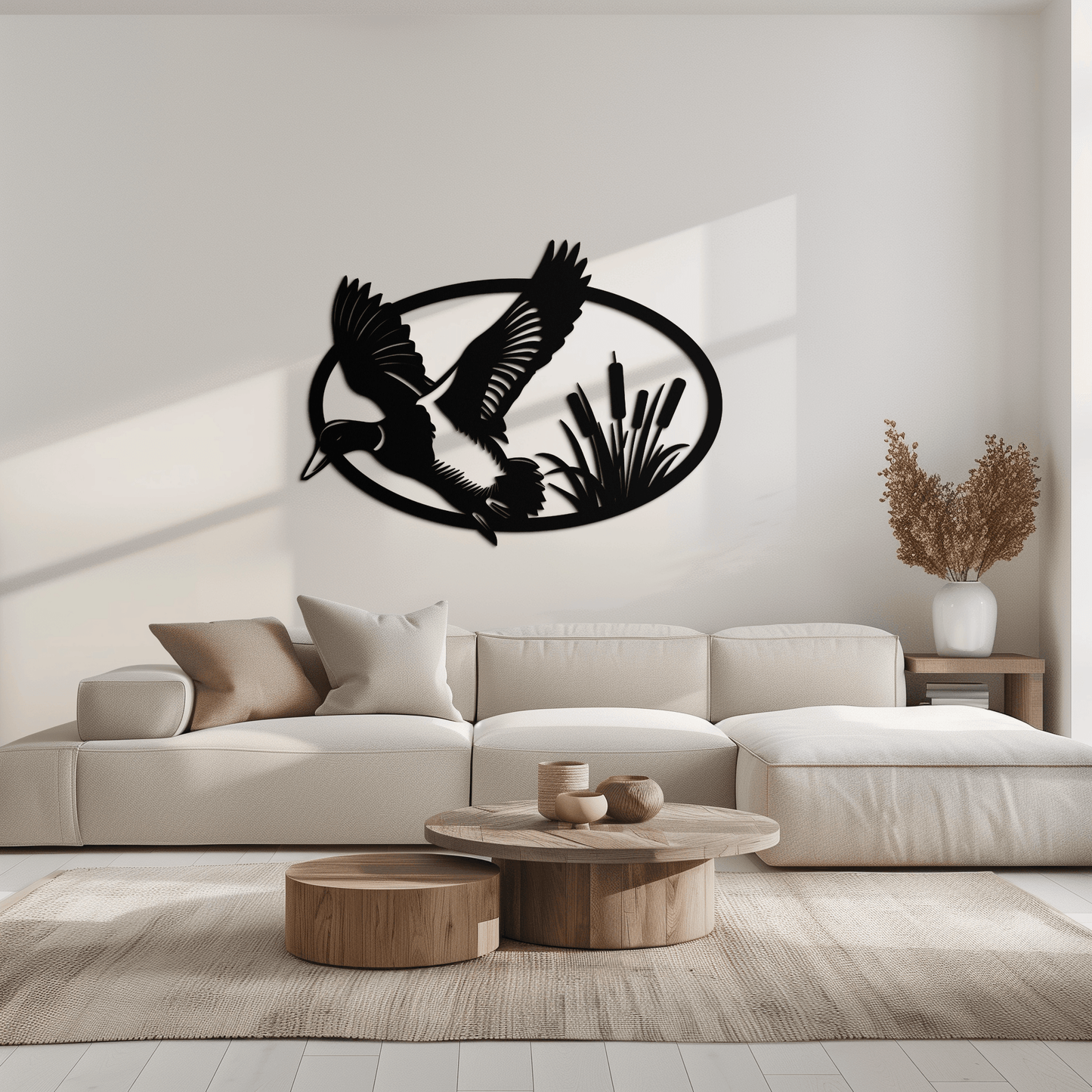 Steel Flying Duck Wall Art - Minimalist Wildlife Home Design
