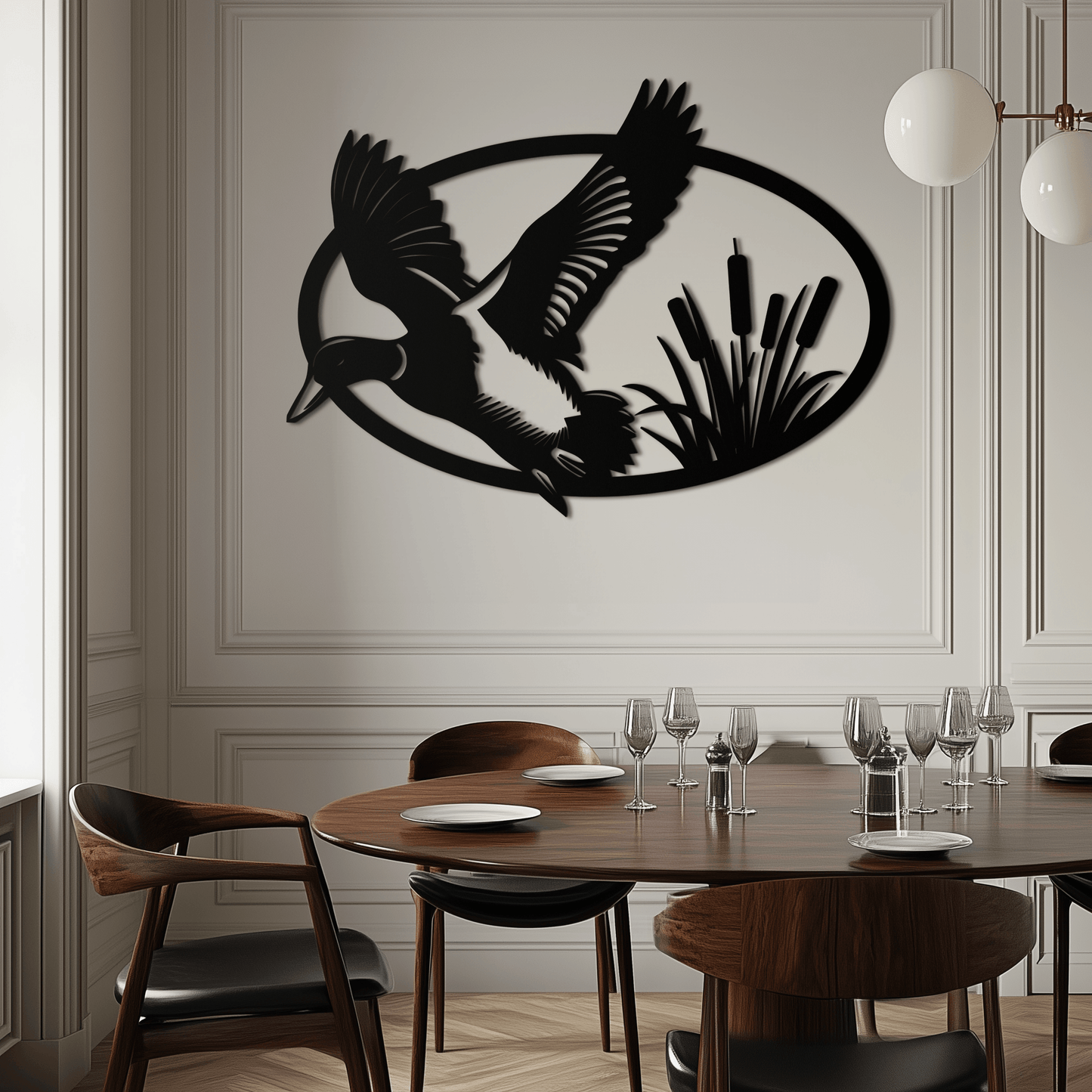 Steel Flying Duck Wall Art - Minimalist Wildlife Home Design