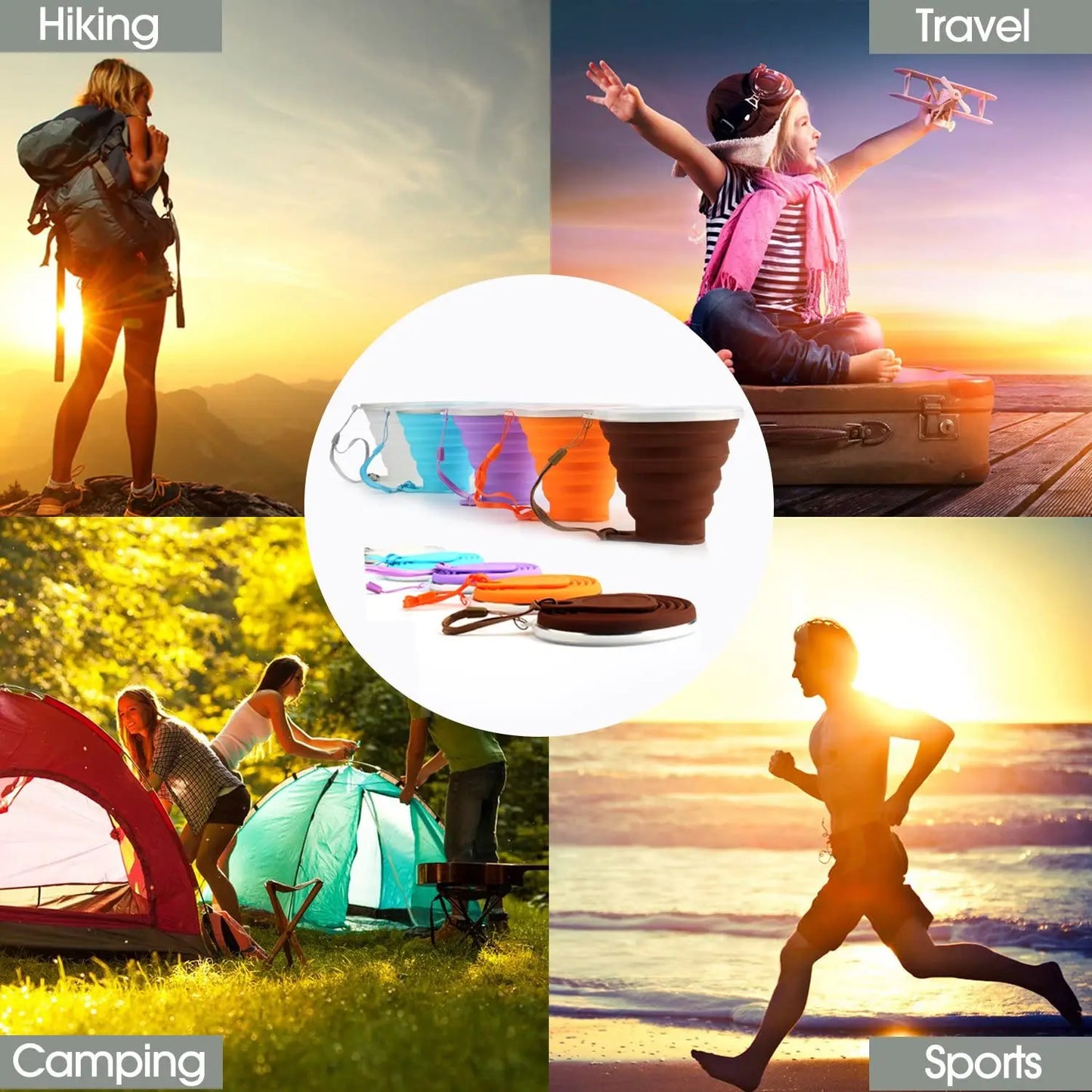 Collapsible Silicone Water Bottle | Foldable Travel Cup for Adults