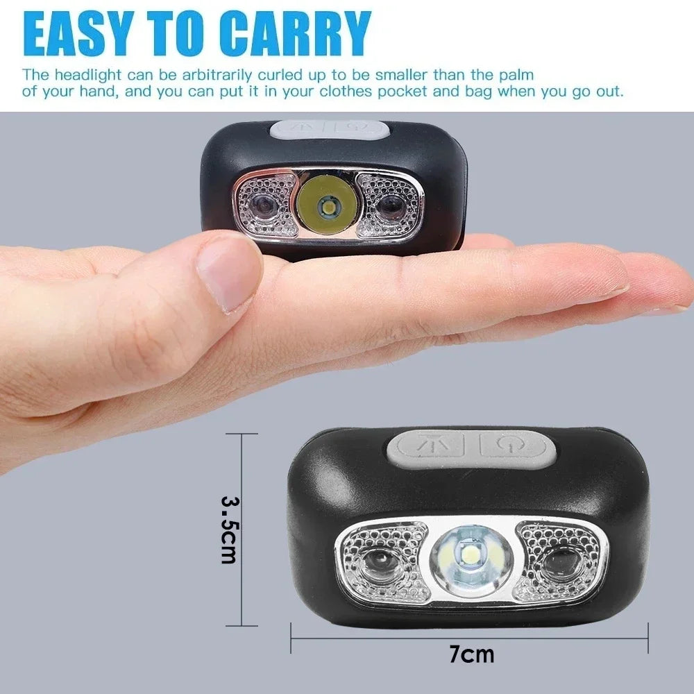 Motion Sensor Rechargeable Headlight Flashlight LED Ultra Bright Headlights Fishing Headlamp Led Forehead Head Lamp Flashlighs