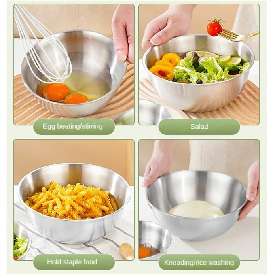 Stainless Steel Material Household with Scale Large Capacity Cooking Mixing Bowl