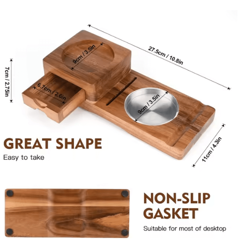 Multifunction Cigar & Whiskey Gift Set Stand with Ashtray and Drawer