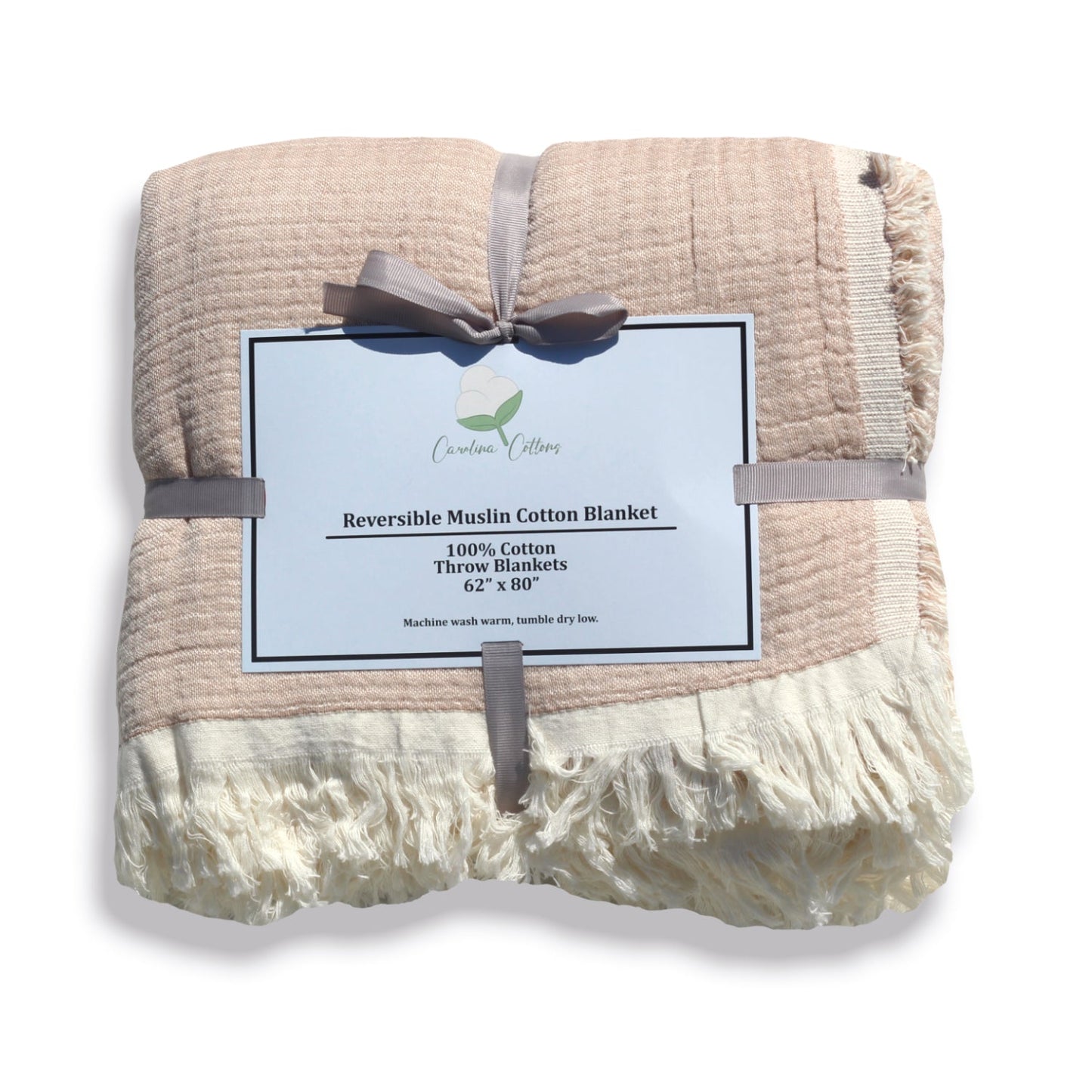 100% Cotton Reversible  Muslin Throw Blankets 60" x 80"