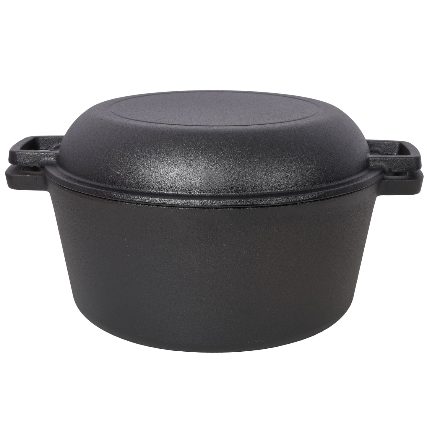 3 In 1 Pre-Seasoned Cast Iron Dutch Oven, 5 Quart with Silicone Handles