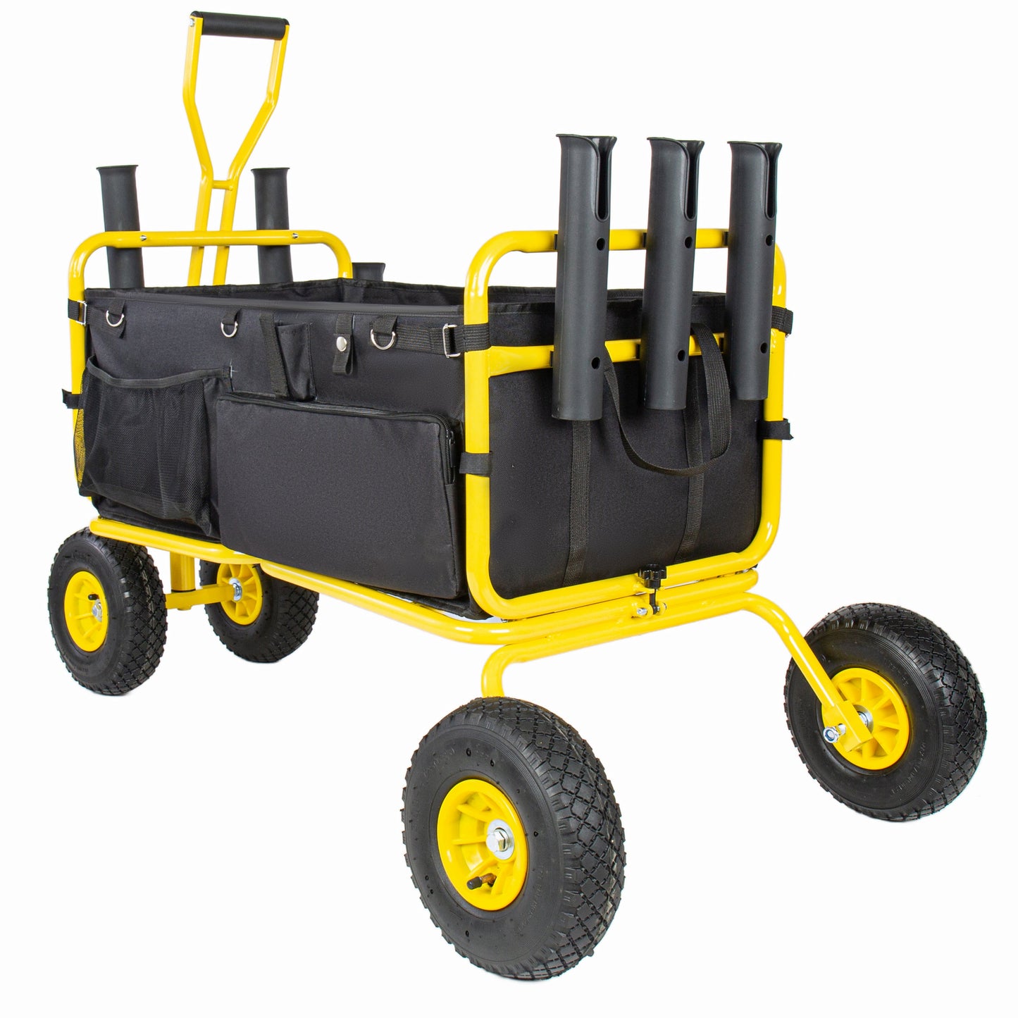 Fishing Cart Beach Cart Collapsible Wagon with 9.85'' All-Terrain Wheels