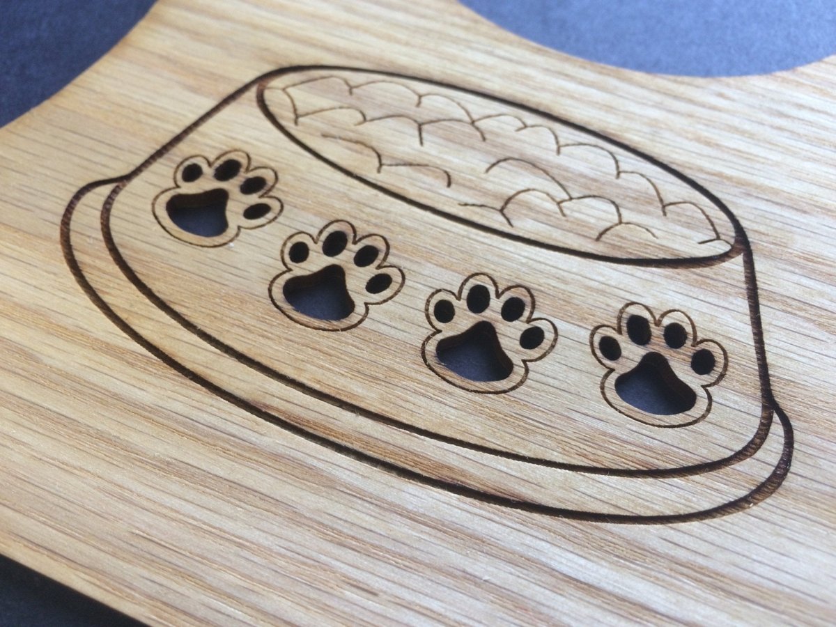 Cat Bowl & Paws Picture Frame