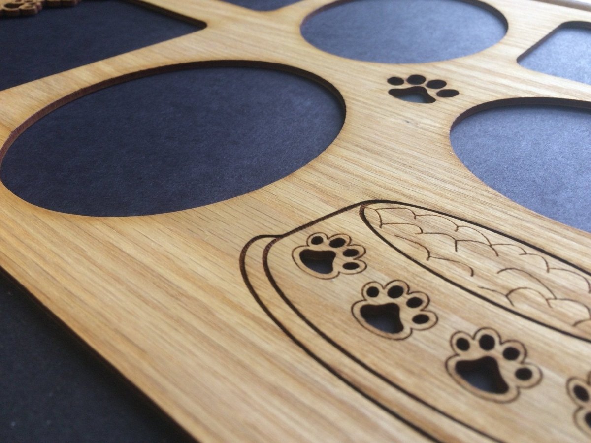 Cat Bowl & Paws Picture Frame