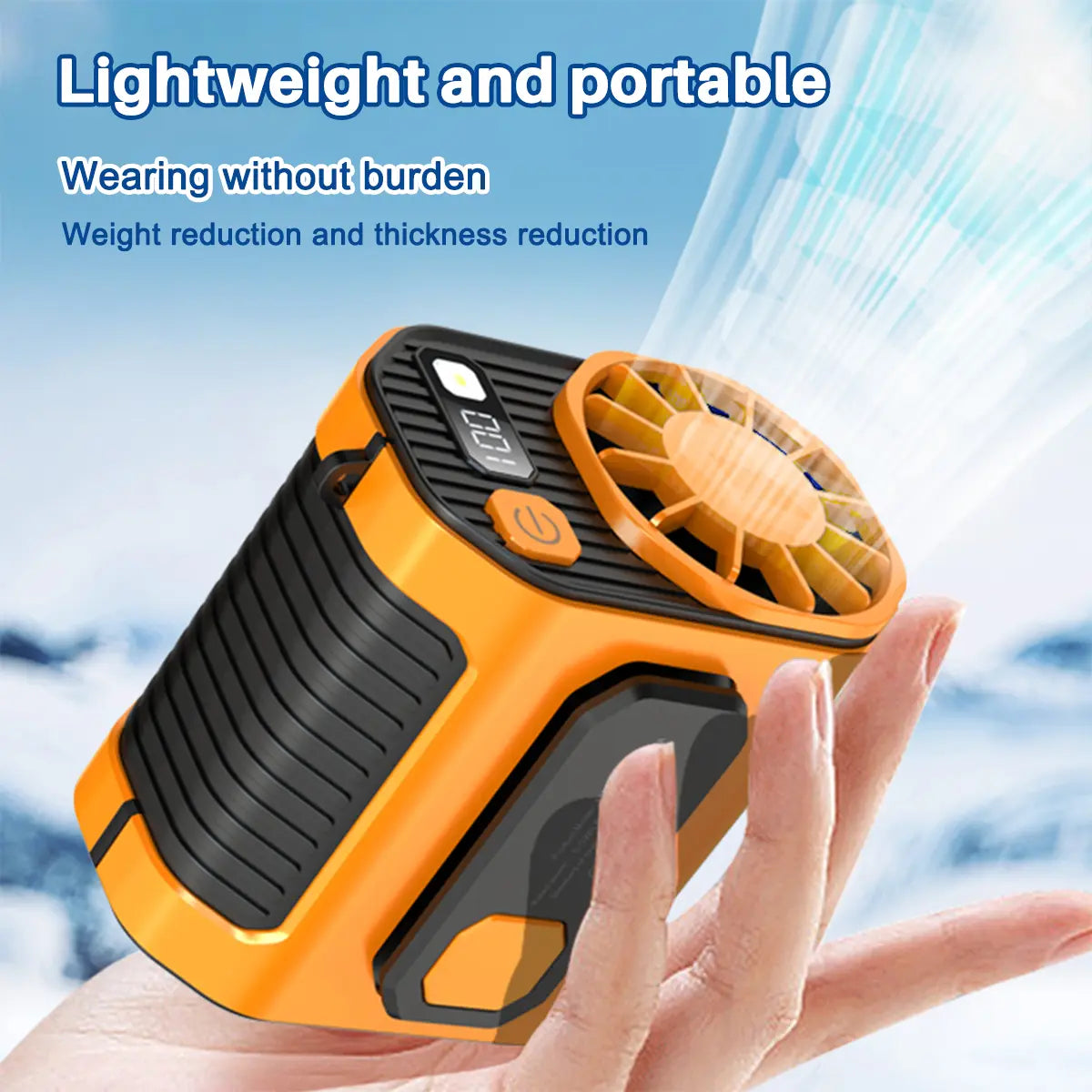 PADOX Waist Cooling Mini Portable Fan - 5000Mah Battery Power Bank, 10 Speeds 5300RPM Airflow, LED Light, Wearable Belt Design, Outdoor Gadgets, Guys Gifts for Jobsite #Summerwins #Dealsforyoudays