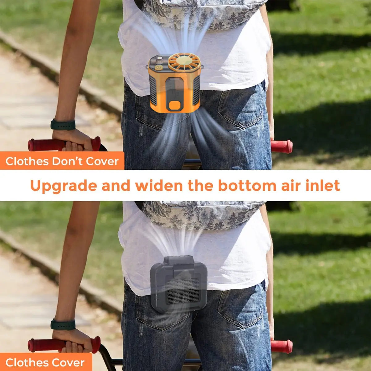 PADOX Waist Cooling Mini Portable Fan - 5000Mah Battery Power Bank, 10 Speeds 5300RPM Airflow, LED Light, Wearable Belt Design, Outdoor Gadgets, Guys Gifts for Jobsite #Summerwins #Dealsforyoudays