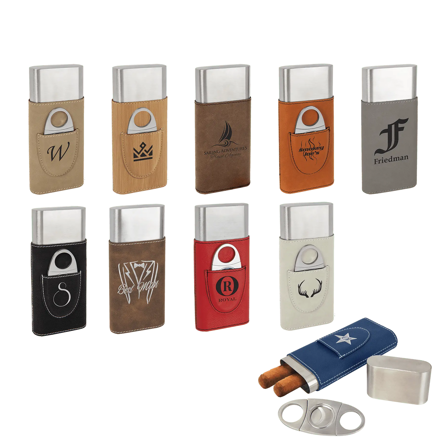 Leather Cigar Case with Cutter