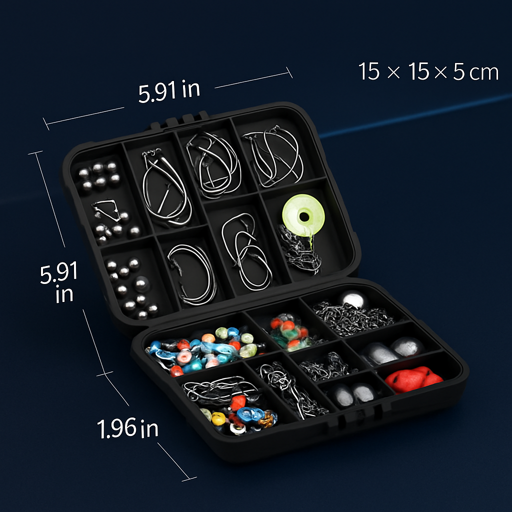 Fishing Kit with Tackle Box, Portable Set