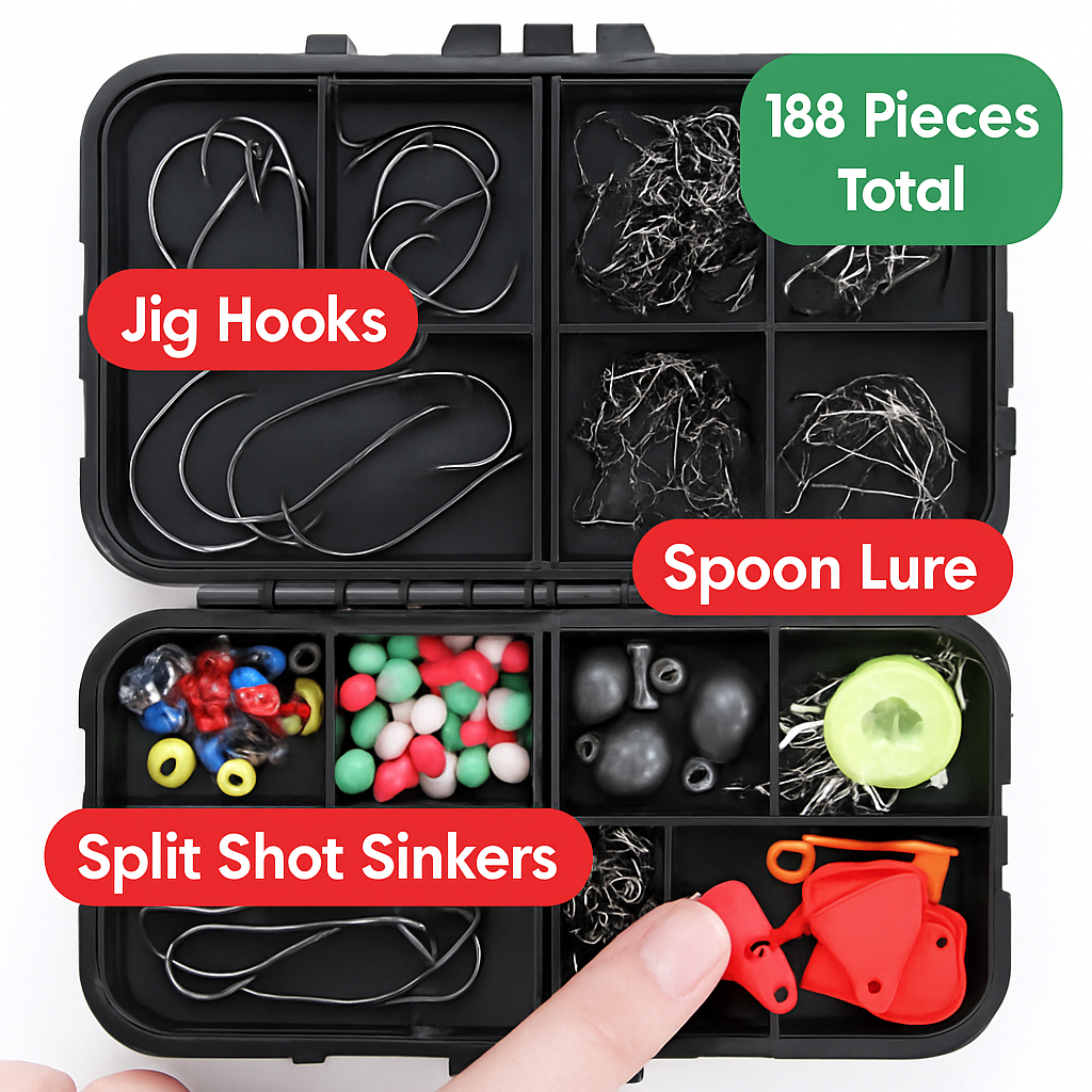 Fishing Kit with Tackle Box, Portable Set