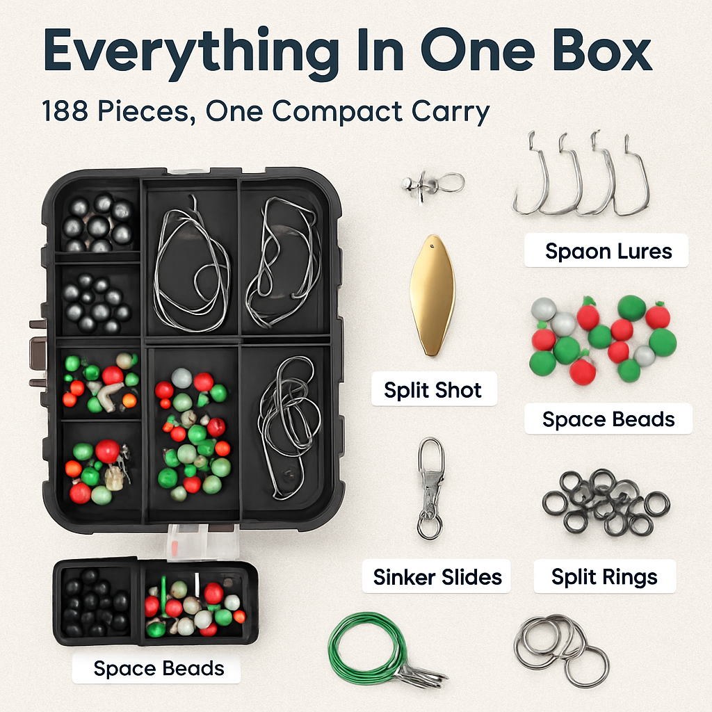 Fishing Kit with Tackle Box, Portable Set