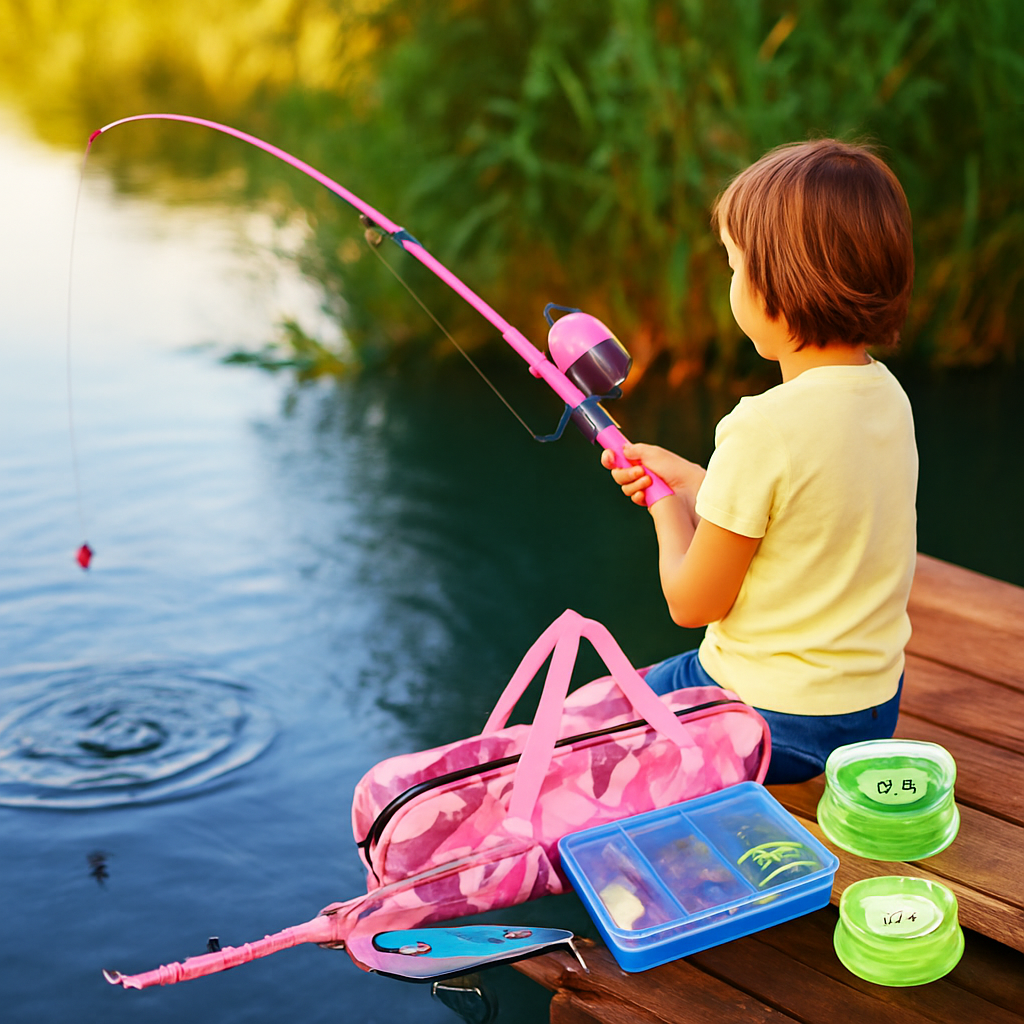 Kids Fishing Pole Set - Telescopic Rod & Spincast Reel Kit