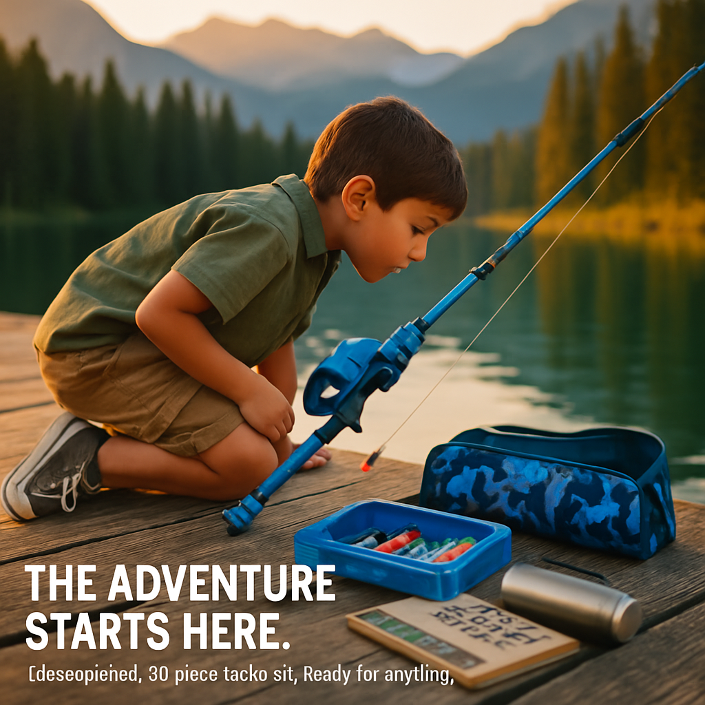 Kids Fishing Pole Set - Telescopic Rod & Spincast Reel Kit