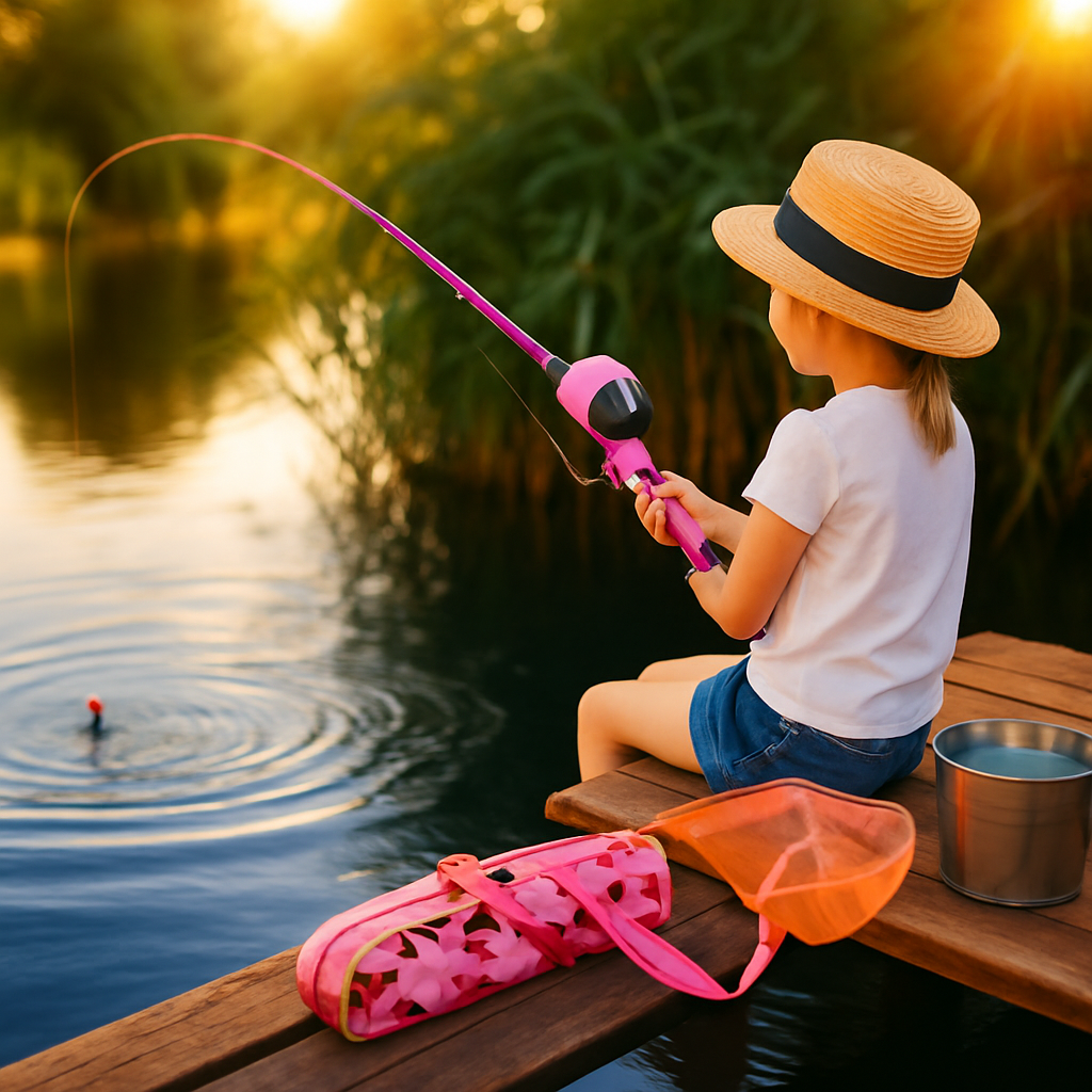 Kids Fishing Pole Set - Telescopic Rod & Spincast Reel Kit