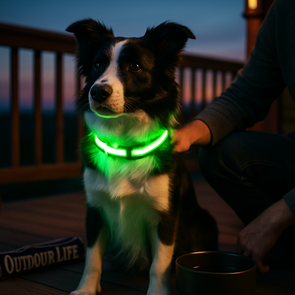 Light Up Dog Collar with LED Night Safety Colors