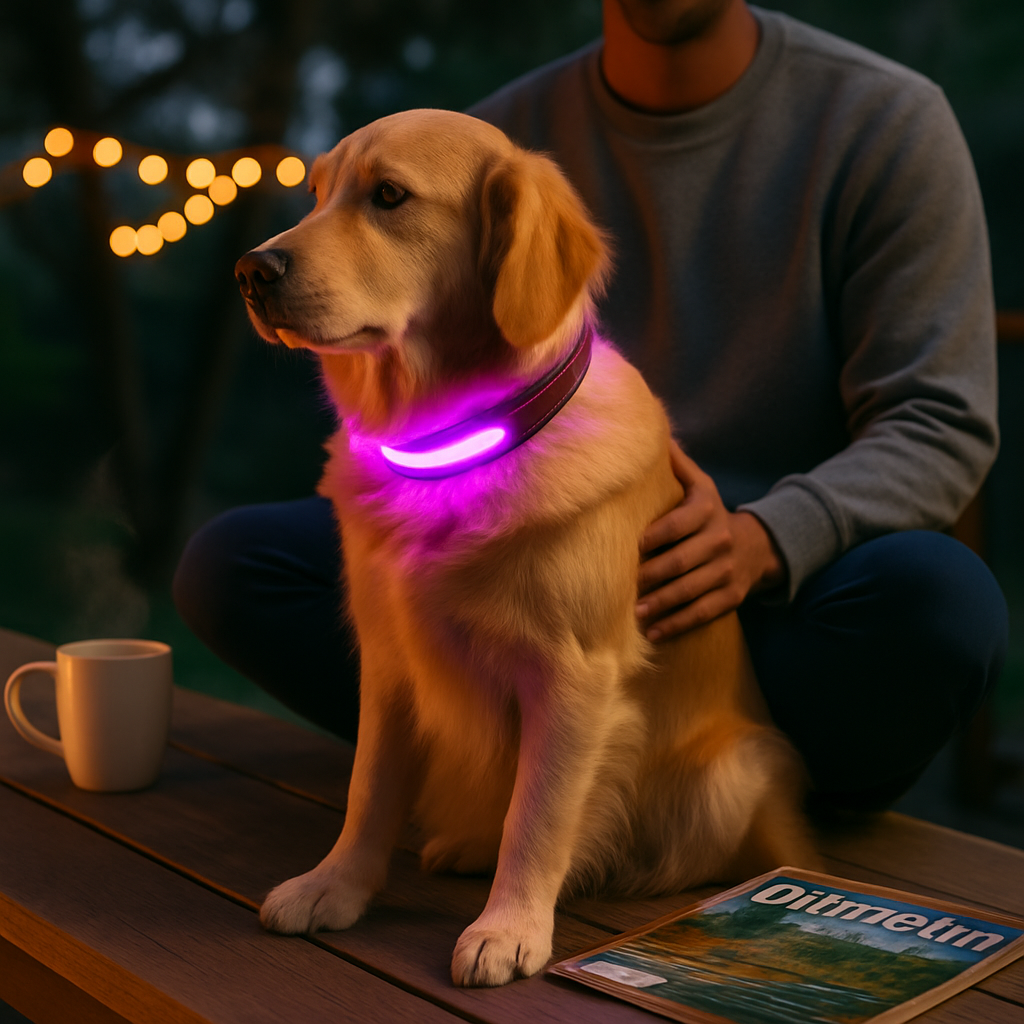 Light Up Dog Collar with LED Night Safety Colors