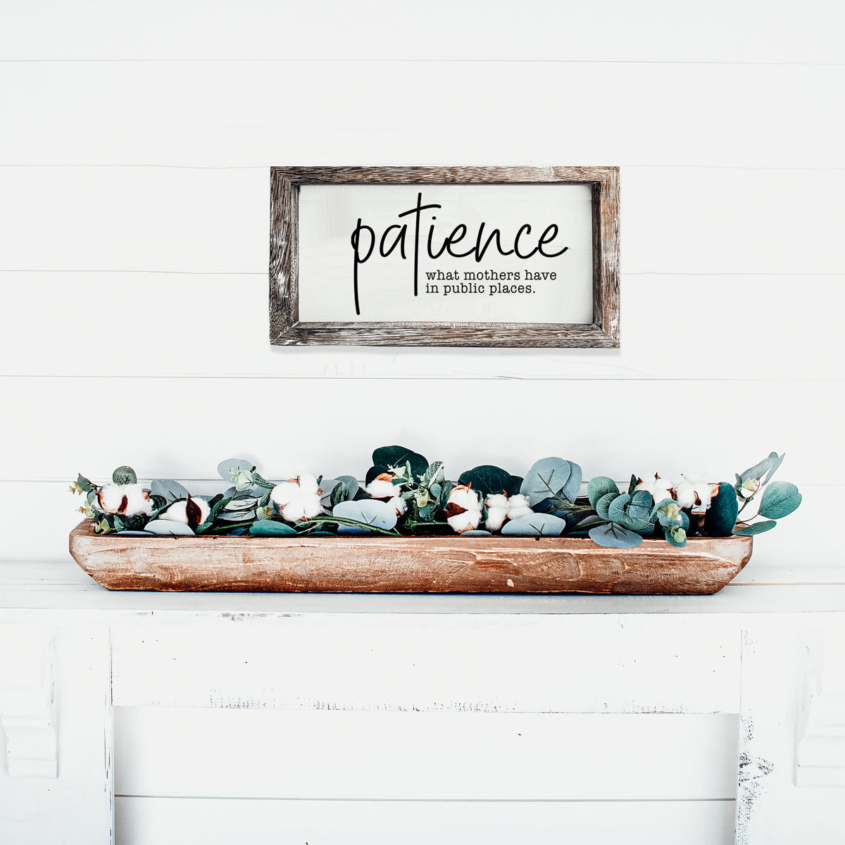 Mothers Patience Wood Sign Funny Mom Quote Rustic Indoor Home Decor