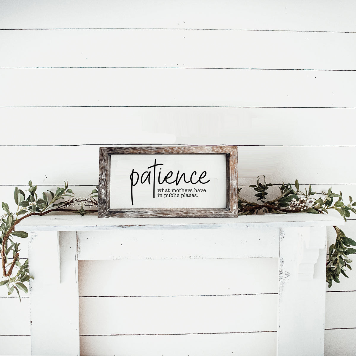 Mothers Patience Wood Sign Funny Mom Quote Rustic Indoor Home Decor