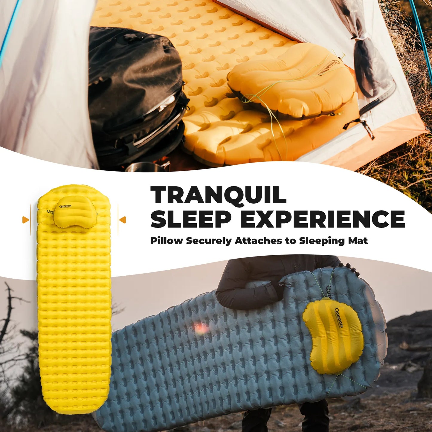 Ultralight Inflatable Camping Pillow for Neck Lumbar Support & Hiking Sleeping