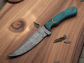 Custom Handmade Damascus Steel Hunting Knife 9"
